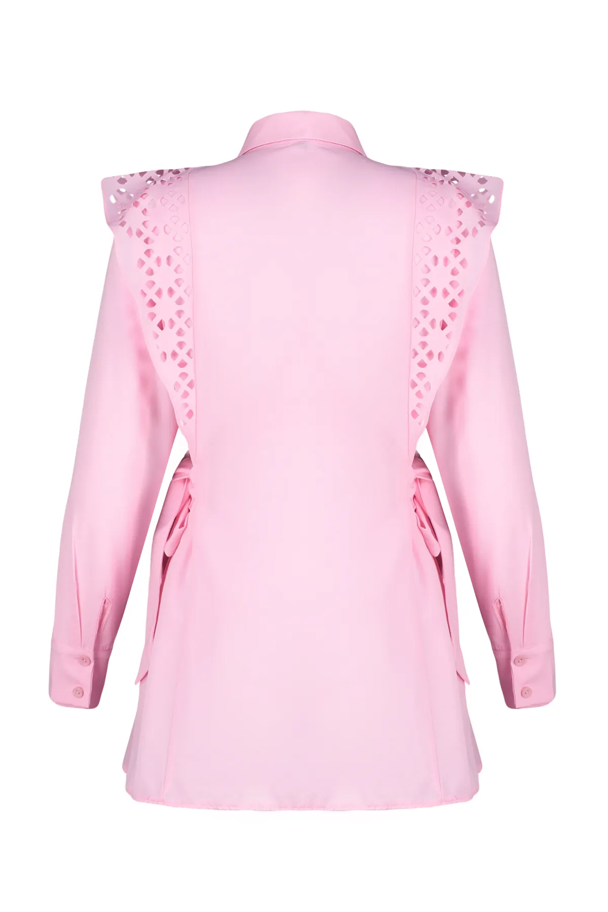 Trendyol Modest  Hellrosa besticktes Hemd aus Baumwollgewebe TCTSS24TG00004