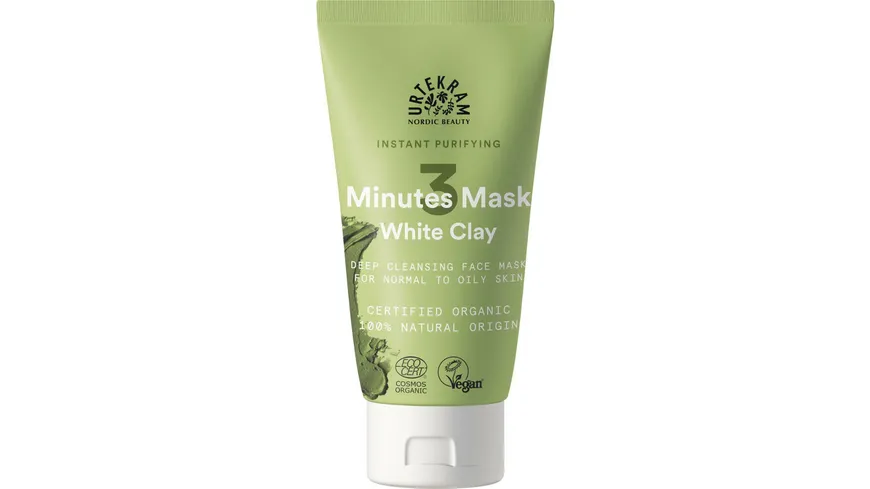 URTEKRAM Mask 3 Minutes White Clay 75 ml