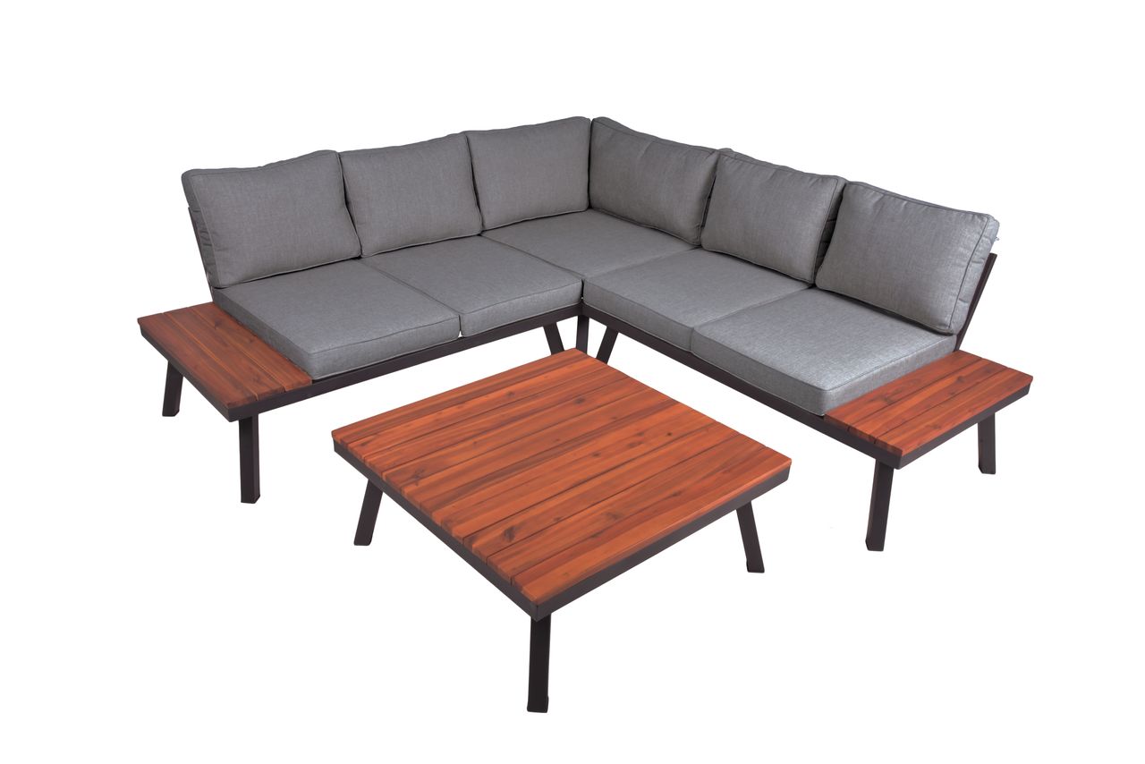 Garden Pleasure Lounge-Gruppe THERESA, 4-tlg. Dunkelgrau