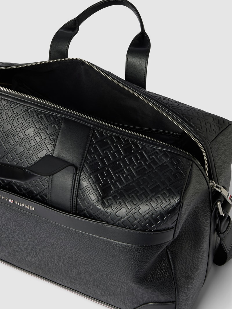 Weekender mit Label-Detail Modell 'CENTRAL' in schwarz