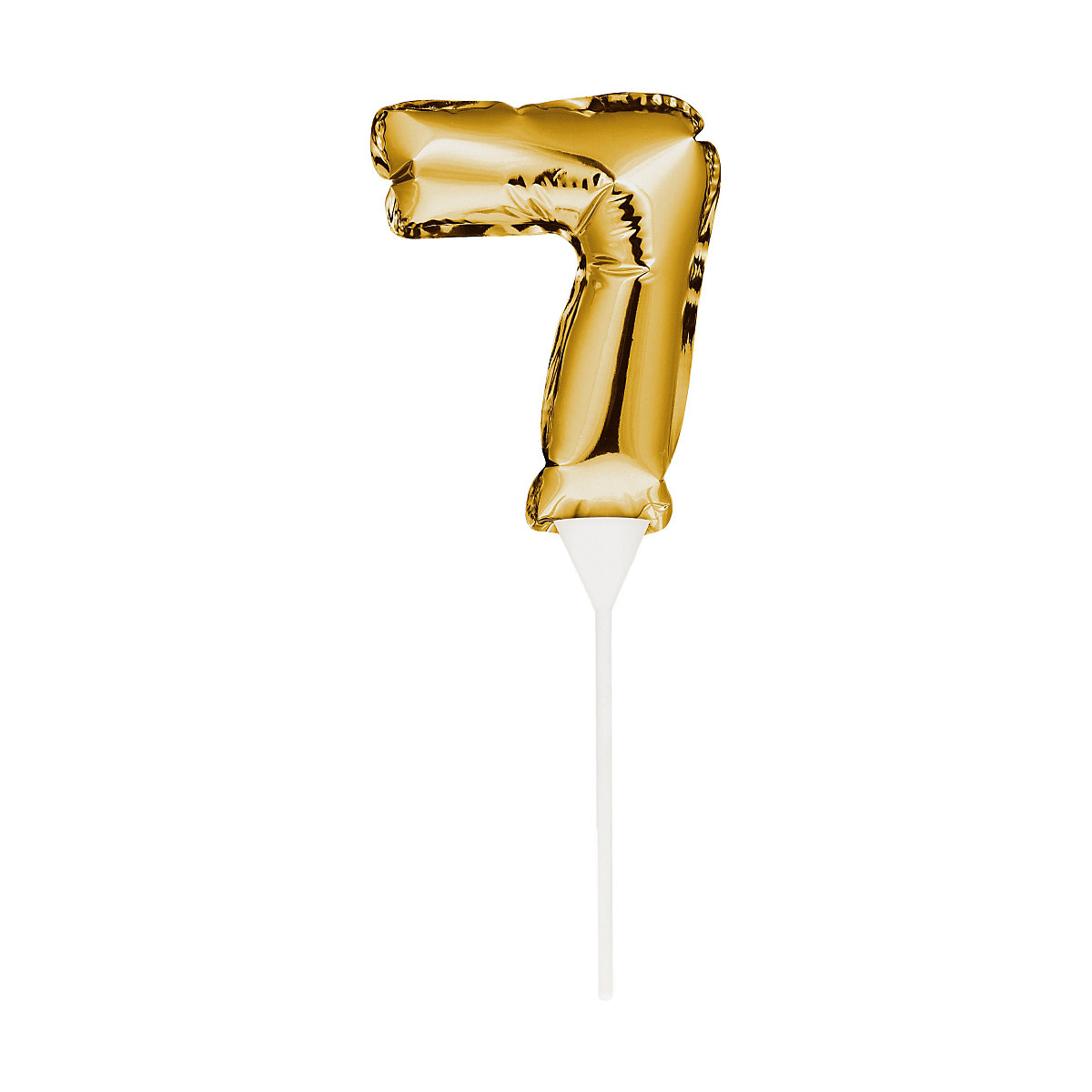 Kuchenpicker Folienballon Gold Zahl 7, 22,9 x 8,9 cm