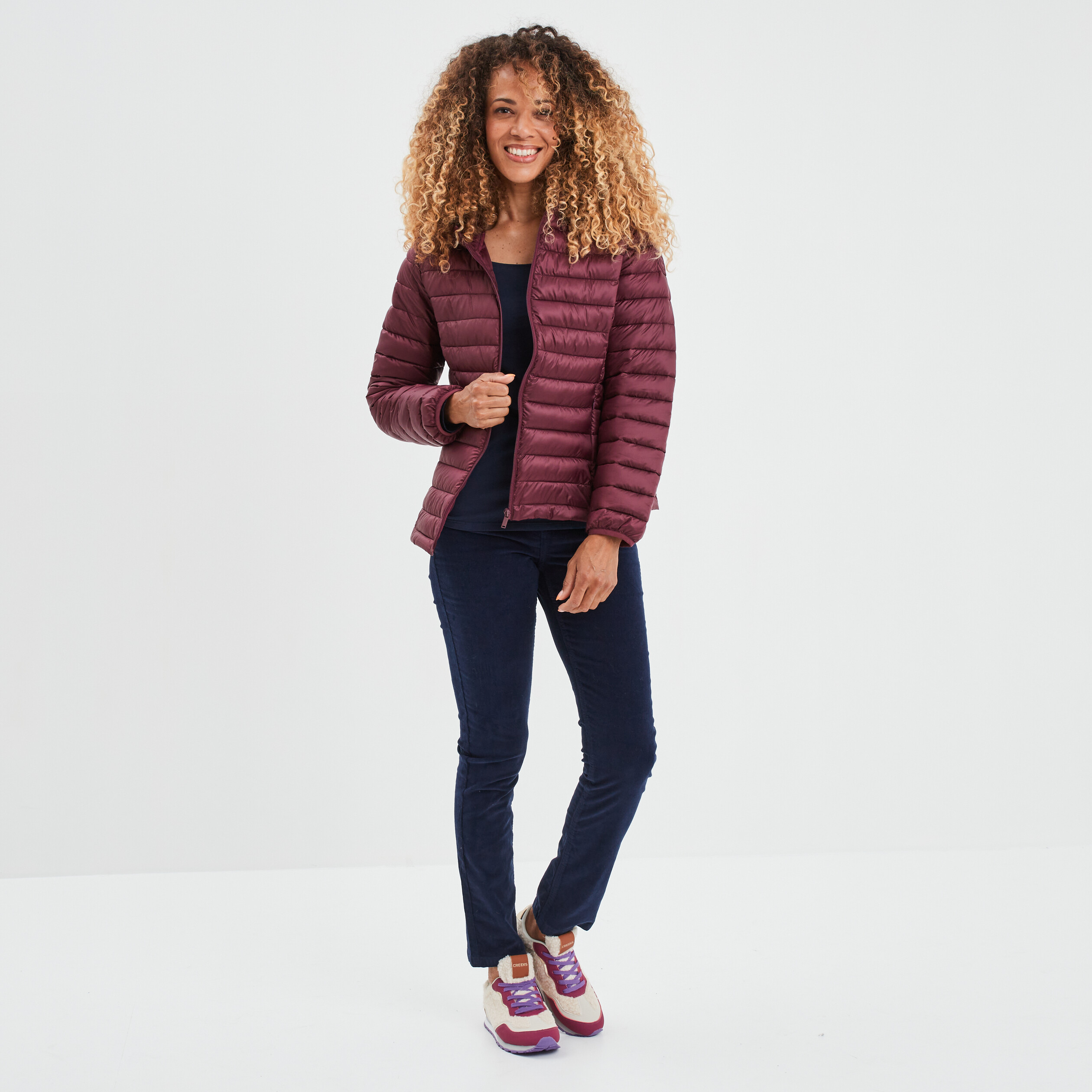 T-shirt coton manches longues bleu marine femme | La Halle