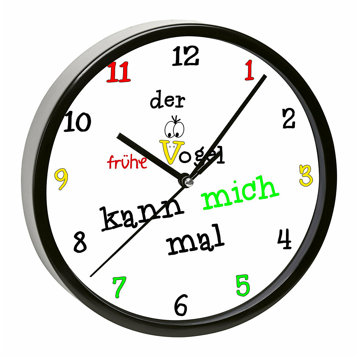 Kinder Wanduhr personalisiert mit Name der frühe Vogel kann mich mal
