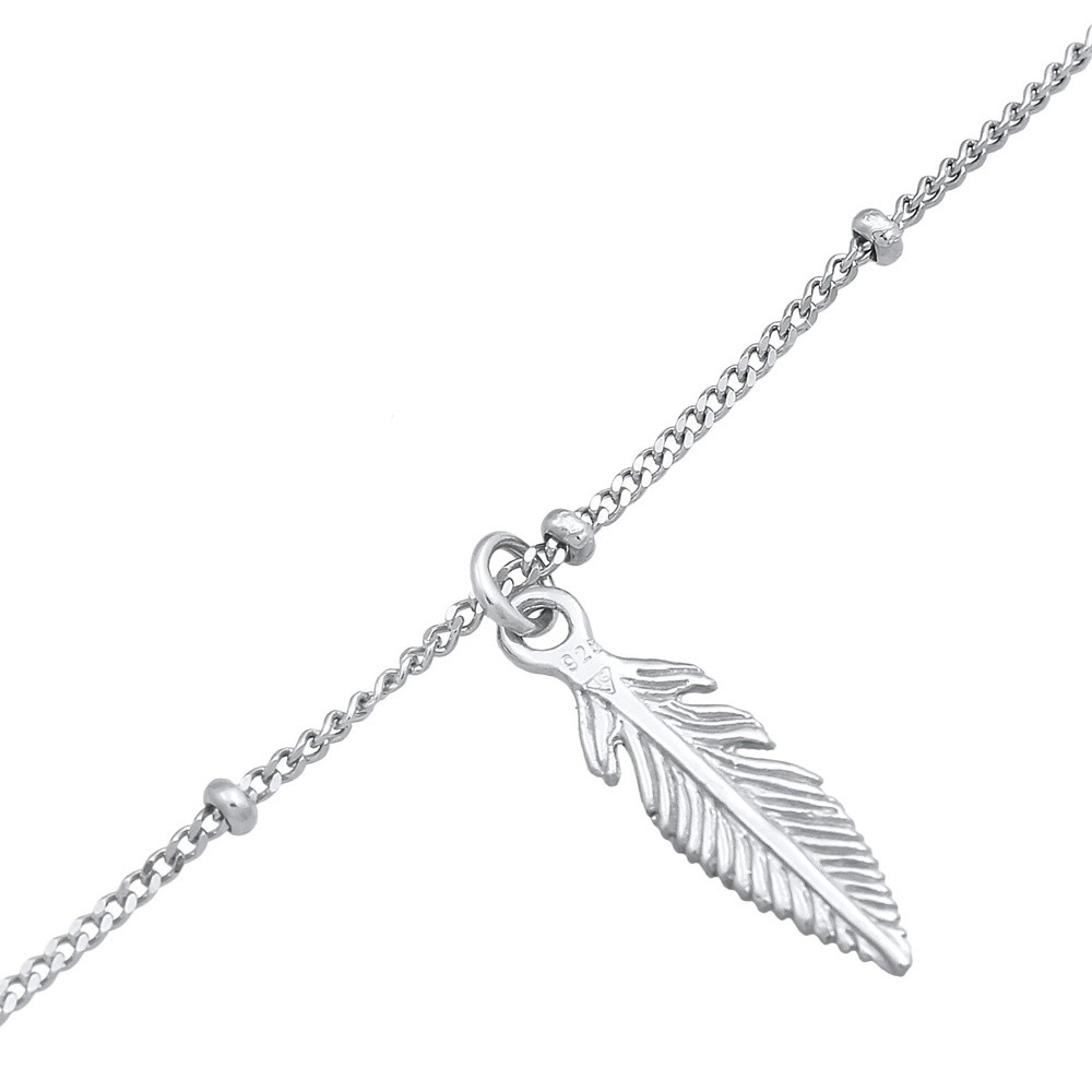 Elli Elli Collier Pendentif femme choker plume boho en argent sterling 925 collier