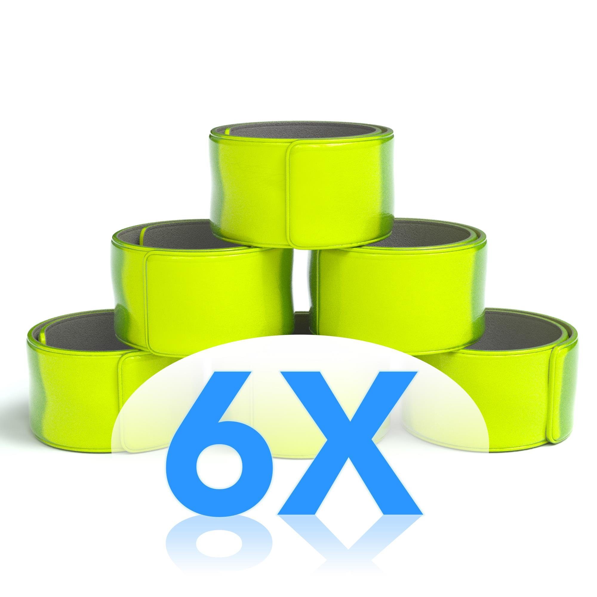 EAZY CASE Fahrradreflektor 6er Set Schnapp-Leuchtarmbänder