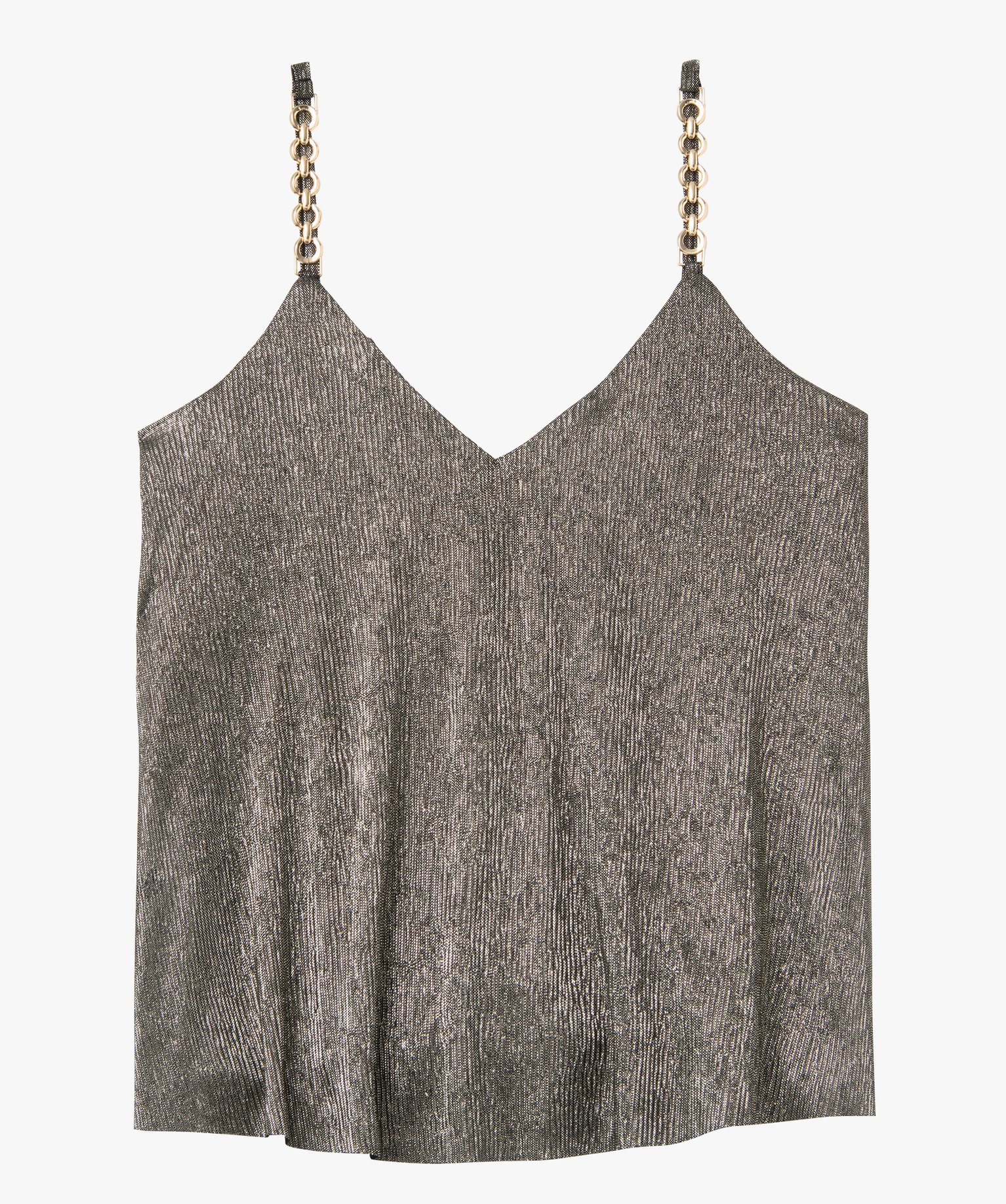 Débardeur femme en maille pailletée argent | GEMO