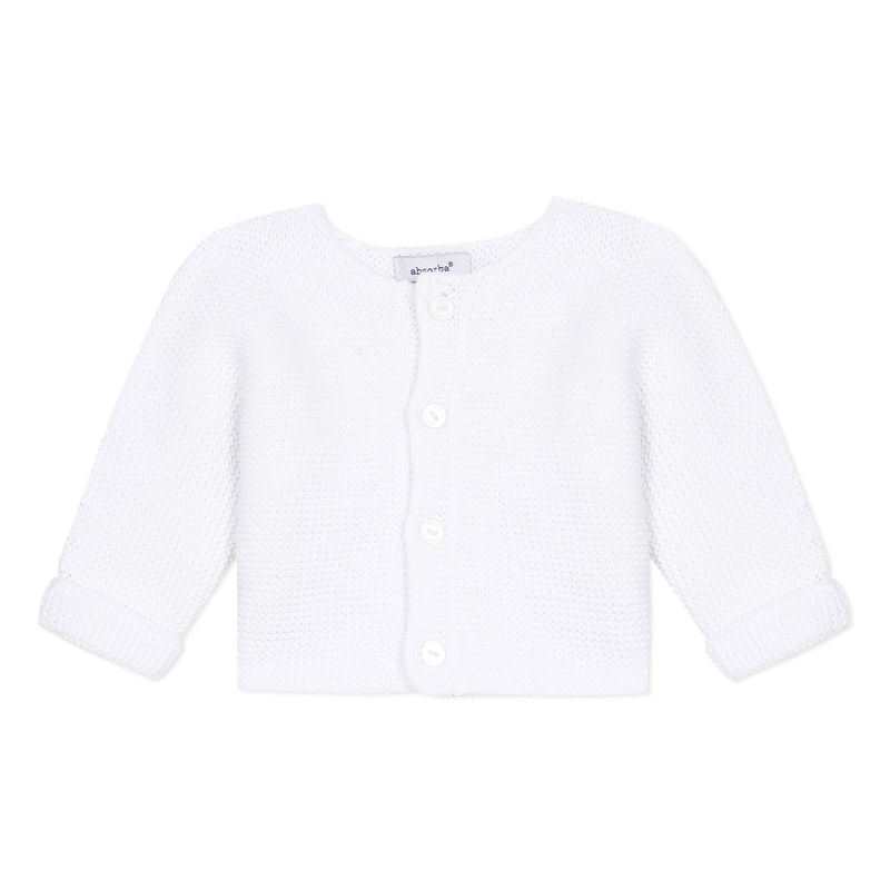 Cardigan blanc en coton point mousse naissance Absorba