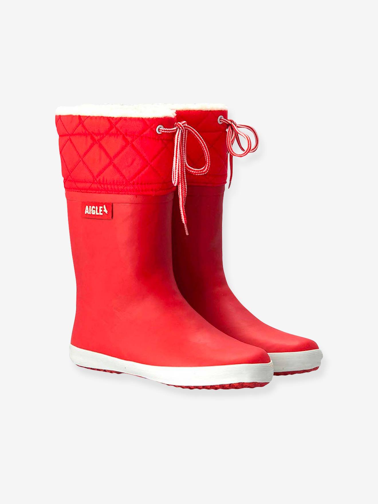 Bottes de pluie fourrées enfant Lolly Pop Giboulée AIGLE® marine blanc