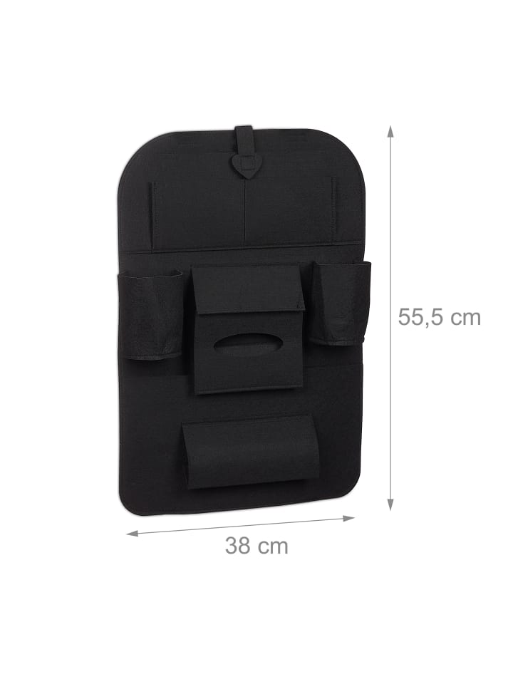 relaxdays Rücksitzorganizer in Schwarz günstig kaufen onesize