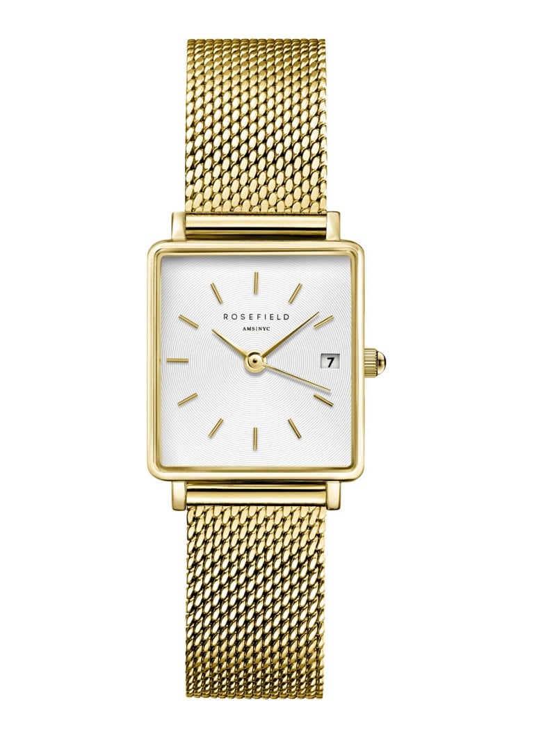 Rosefield The Boxy XS White Sunray Mesh Gold -kello QMWMG-Q039