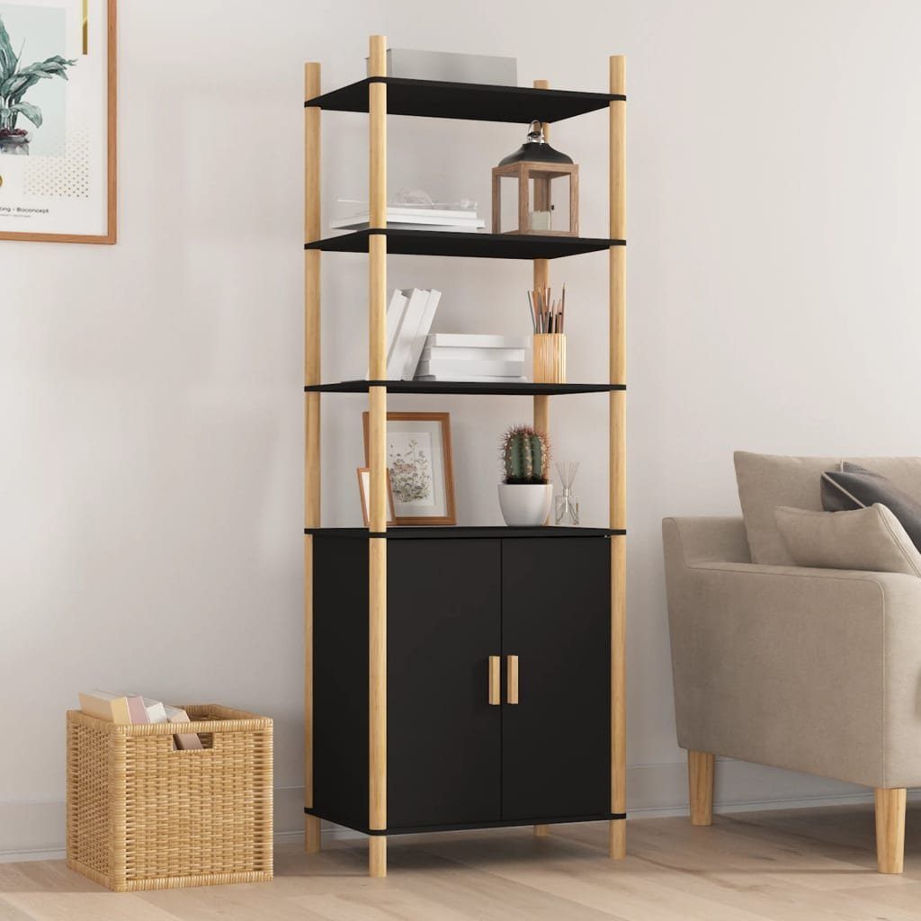 vidaXL Sideboard Highboard Schwarz 60x40x173 cm Holzwerkstoff (1 St)
