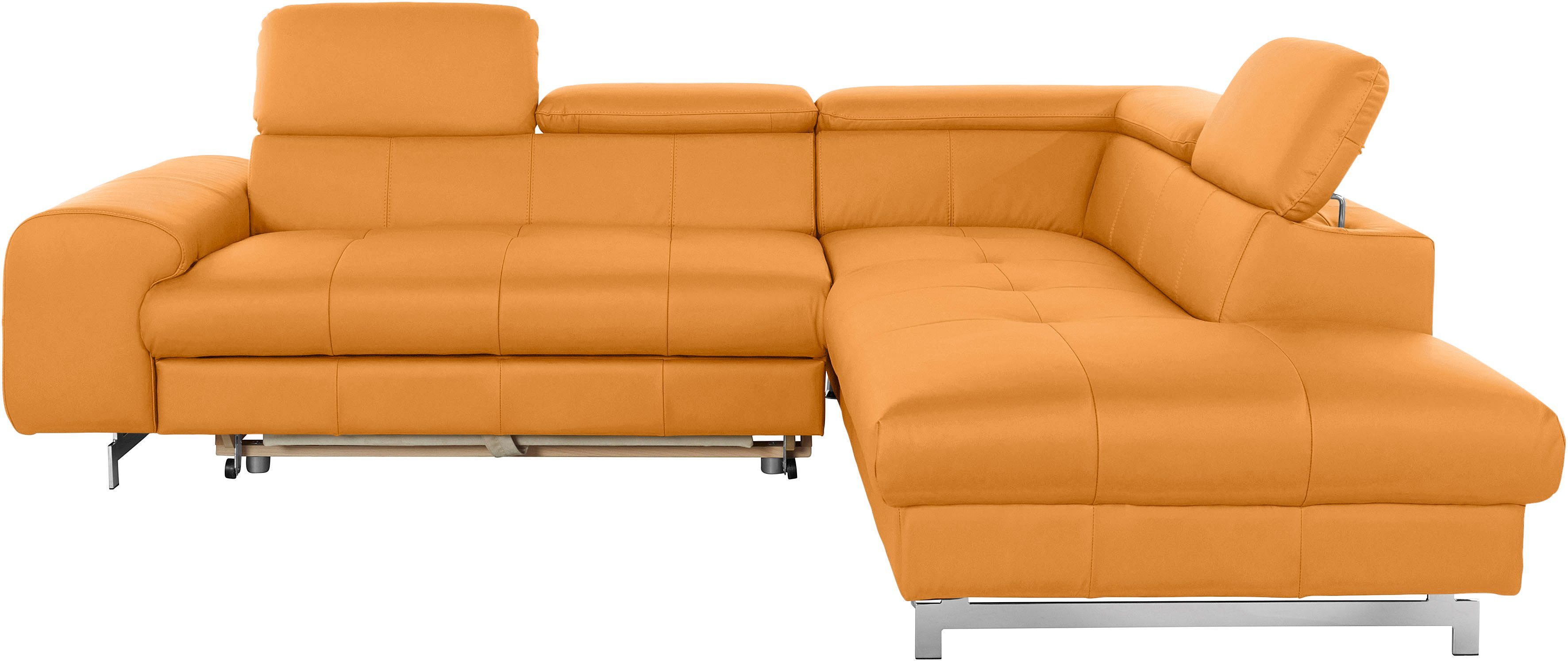 COTTA Ecksofa Chef, mit Kopfteilverstellung, wahlweise mit Bettfunktion