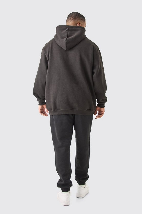 Plus schwarze Basic Jogginghose