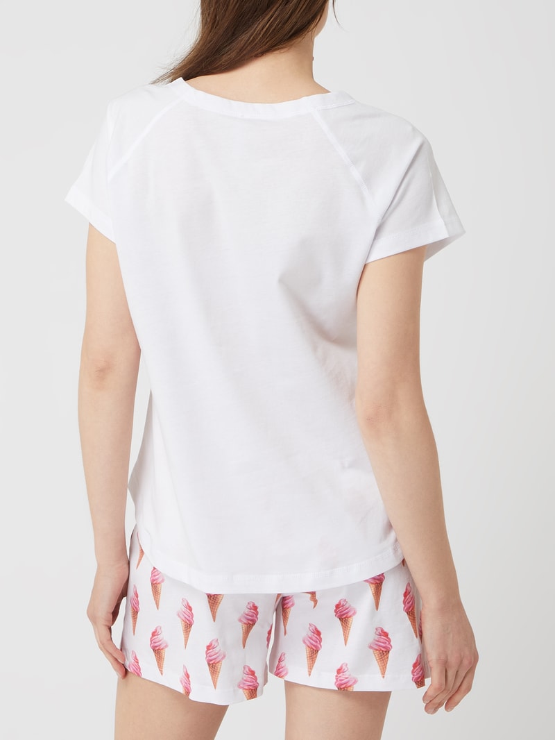 Pyjama mit Prints in weiß