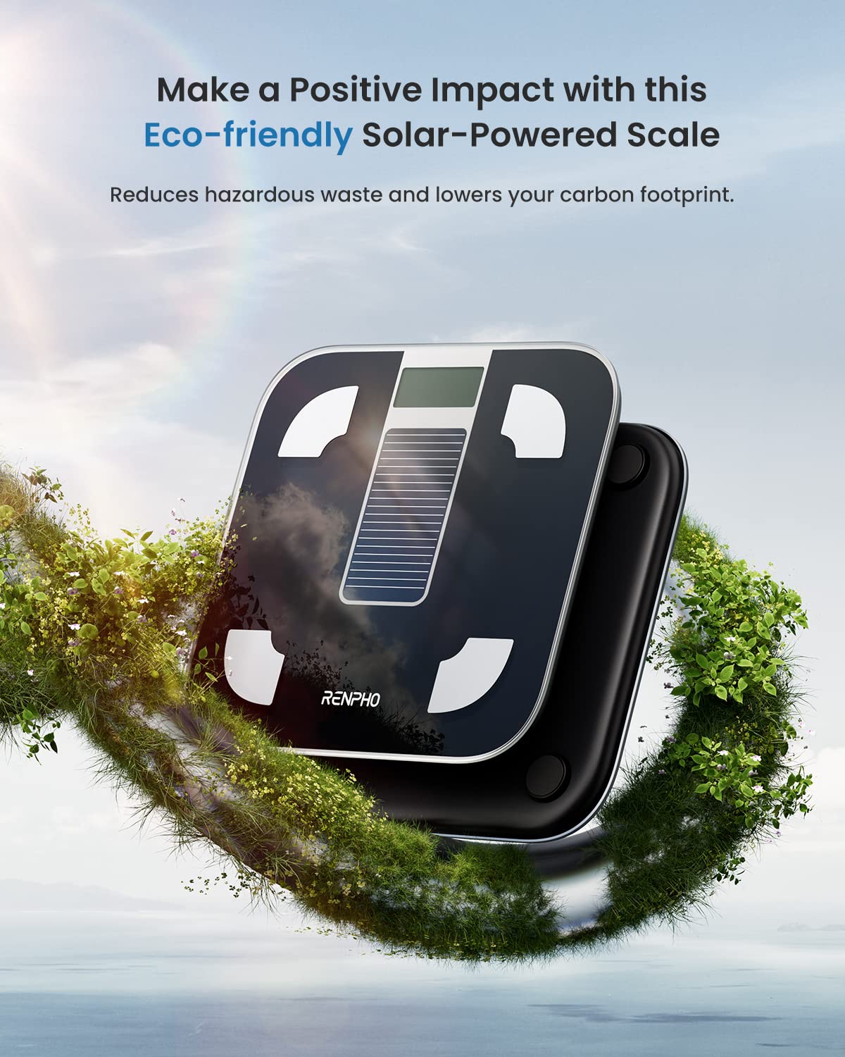 Solar körperfettwaage mit Bluetooth