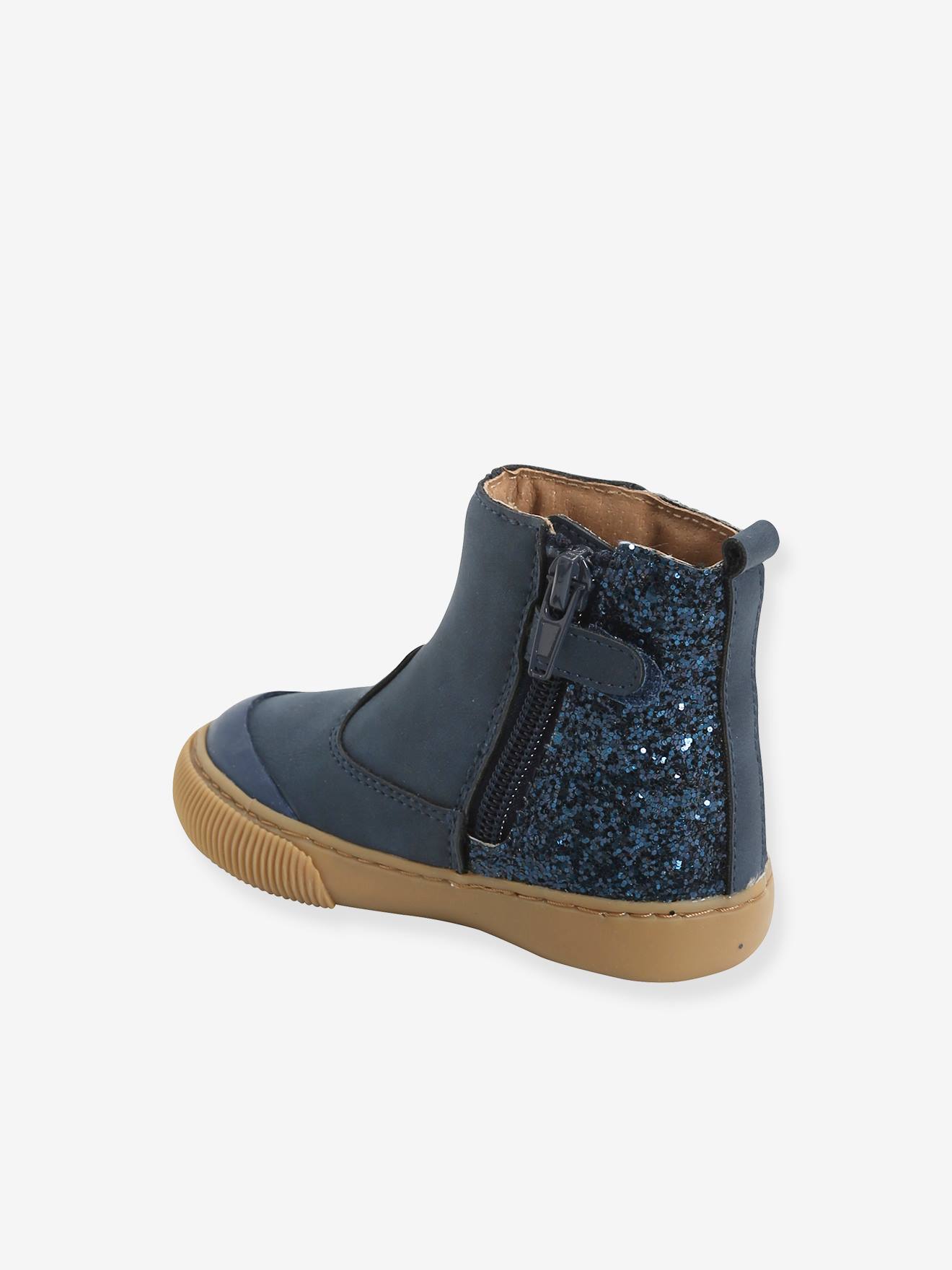 Boots fantaisie zippées bébé fille marine