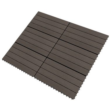 Teppichboden Terrassenfliesen 6 Stk. WPC 60x30 cm 1,08 m² Dunkelbraun, vidaXL