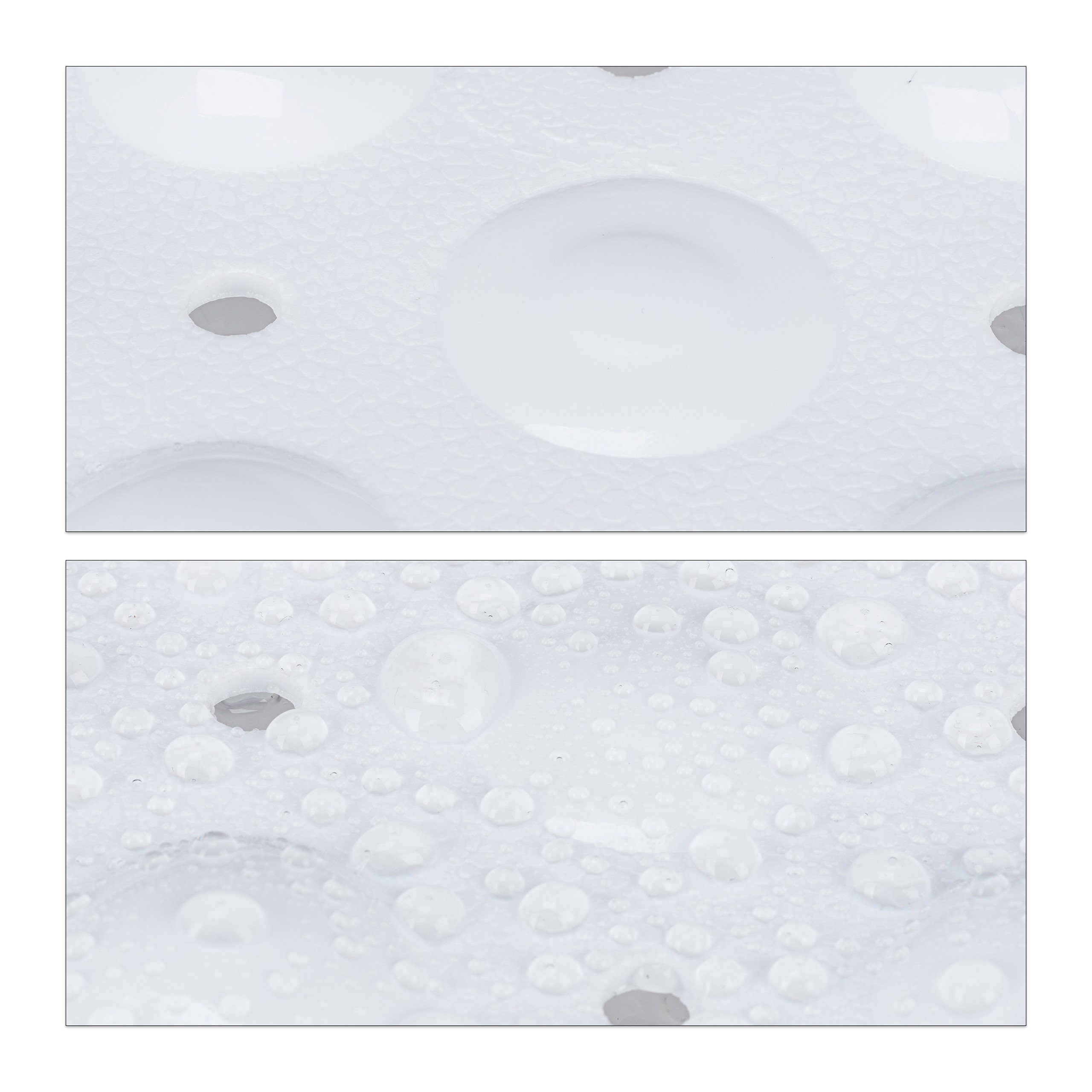 Badematte Badewannenmatte 100x40 cm relaxdays, Höhe 4 mm, Kunststoff, Weiß
