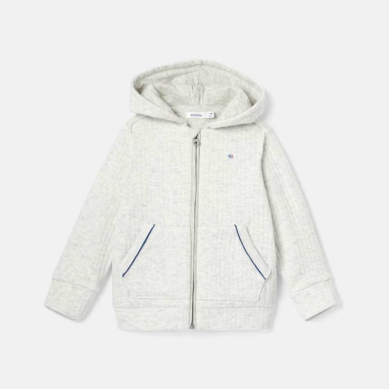 Sweat-shirt zippé à capuche blanc bébé garçon
