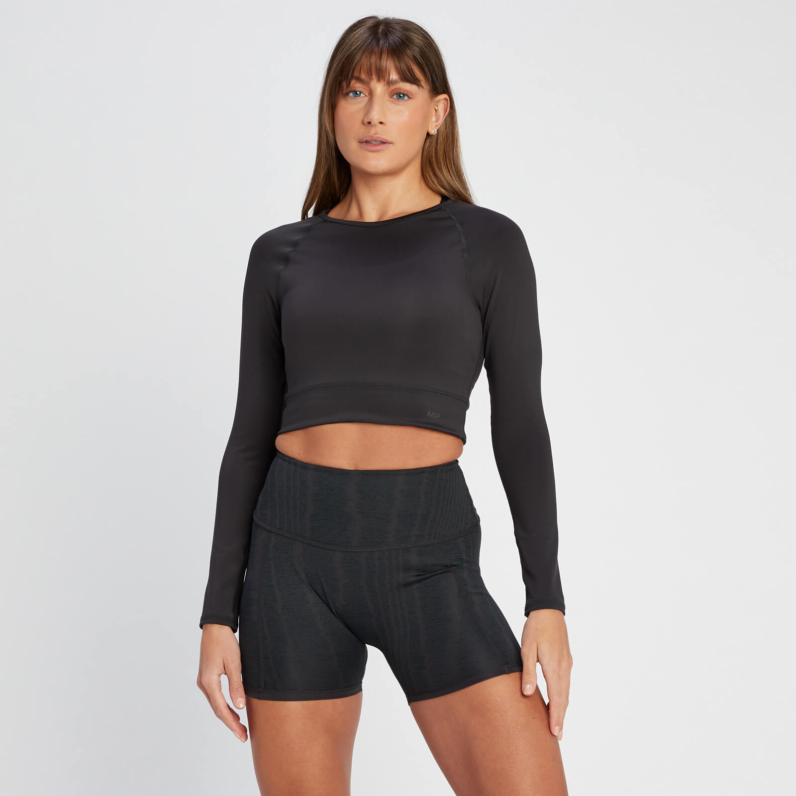 Crop top réversible à manches longues MP Tempo pour femmes – Noir