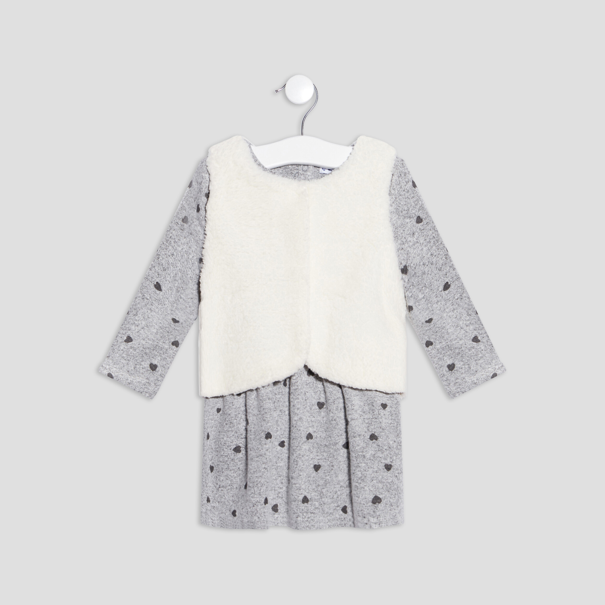 Ensemble 2 pièces gris foncé bébé fille | La Halle