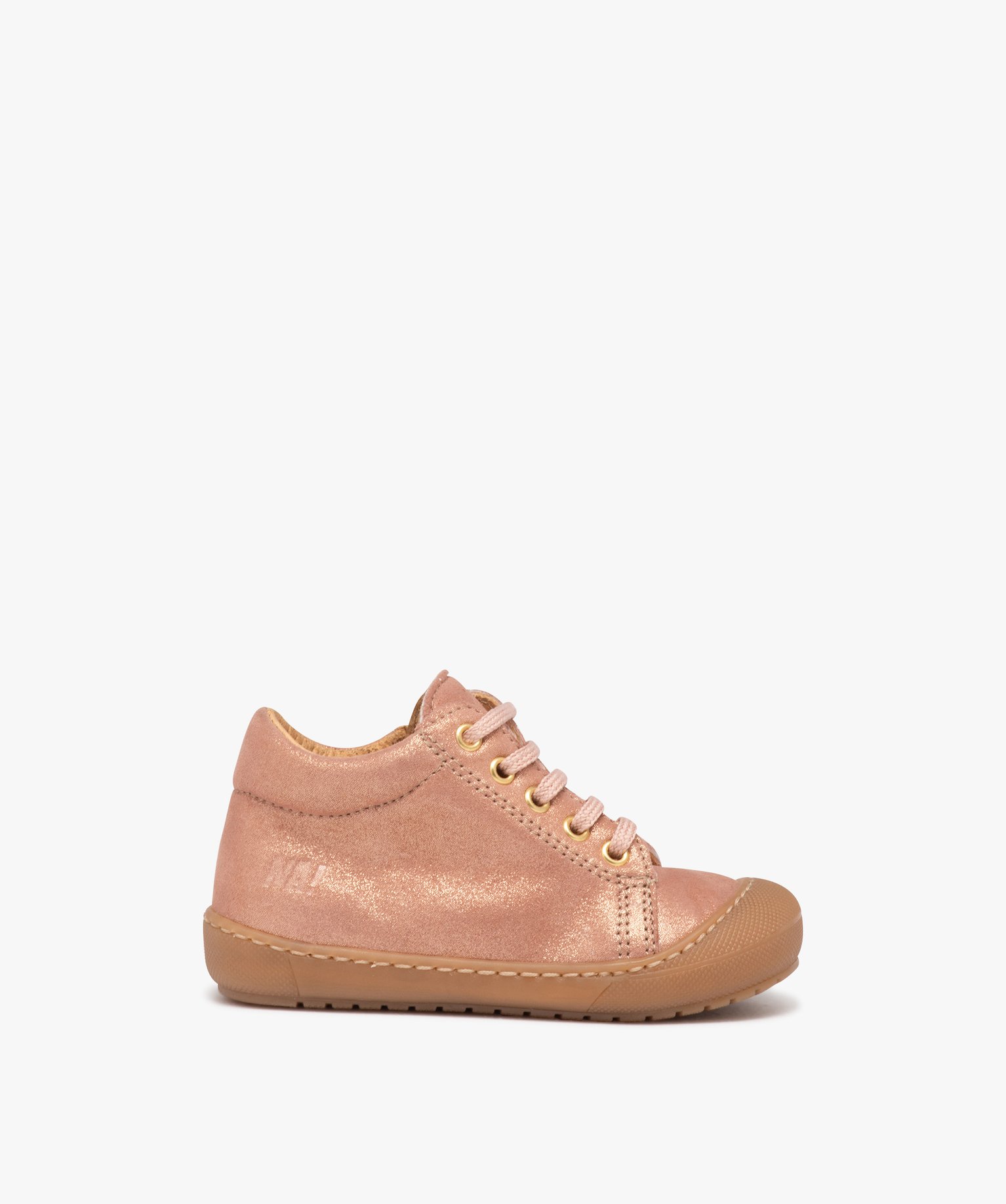 Chaussure premiers pas bébé fille en cuir uni à paillette... rose | GEMO