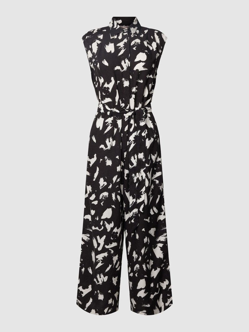 Jumpsuit mit Allover-Muster in schwarz