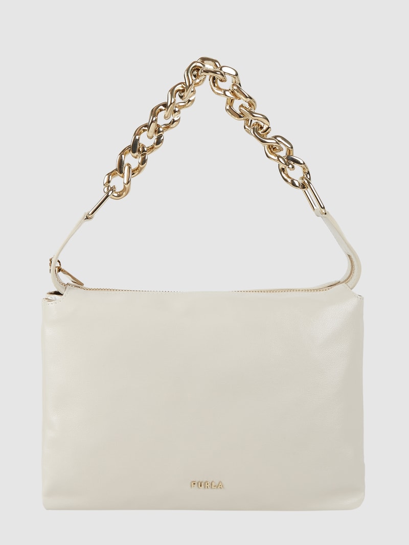 Handtasche aus Leder Modell 'Piuma' in ecru