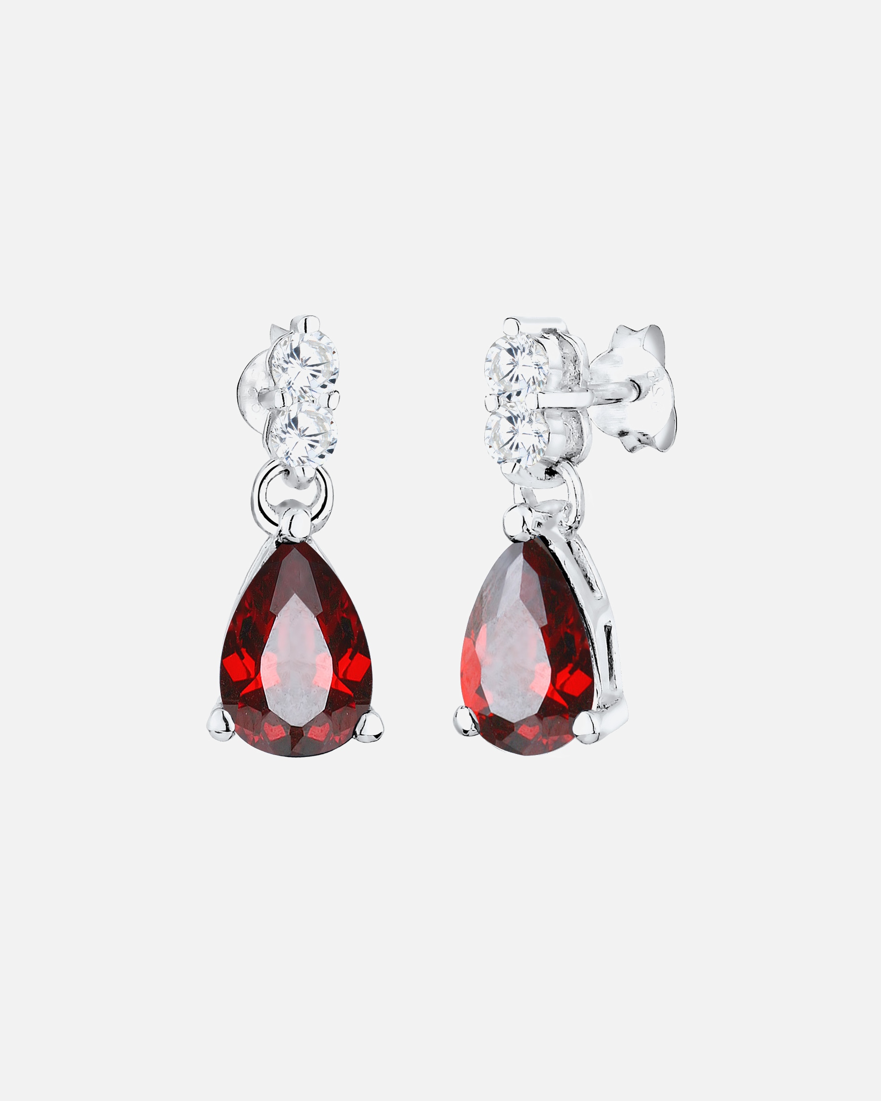 Cercei eleganți roșii pentru femei Elli cu cristale de zirconiu cubic din argint 925