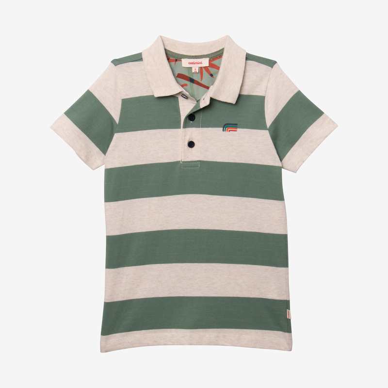 Polo garçon rayures vert Catimini