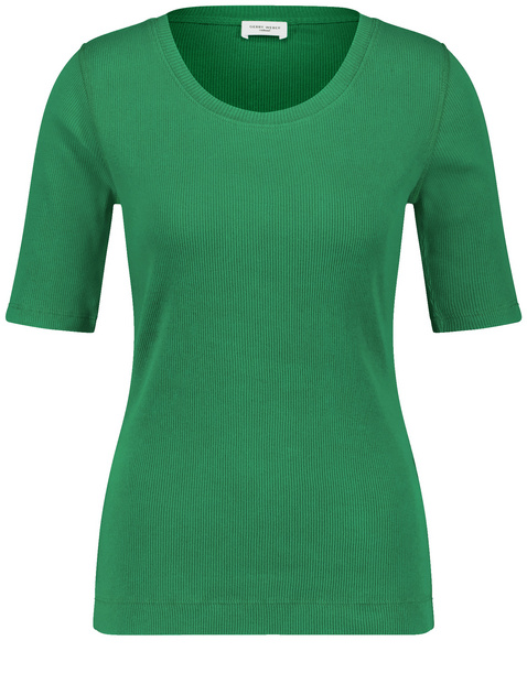 T-Shirt mit Rippstruktur