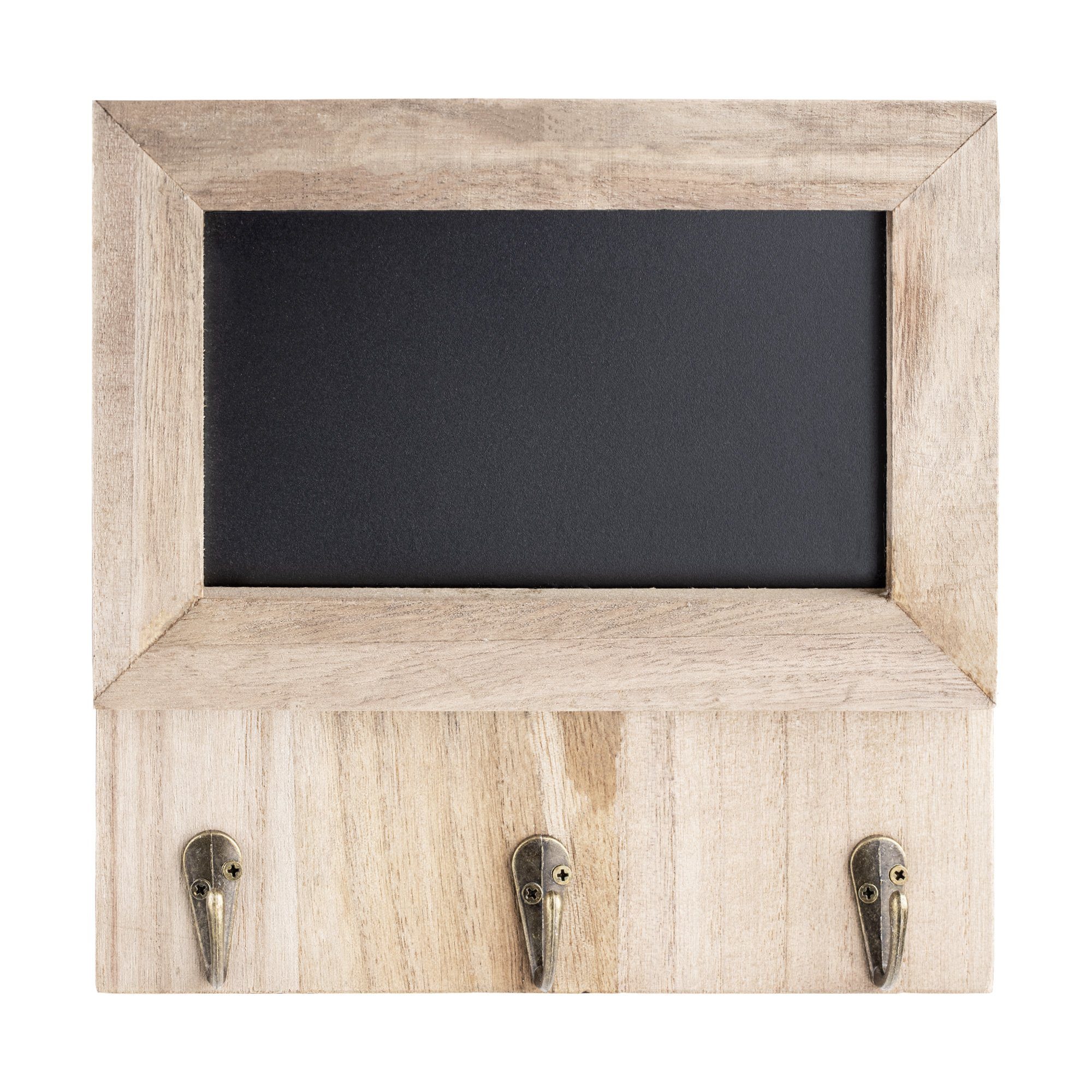 Navaris Schlüsselbrett Garderobe aus Holz mit Tafel und Briefhalter - Ablage