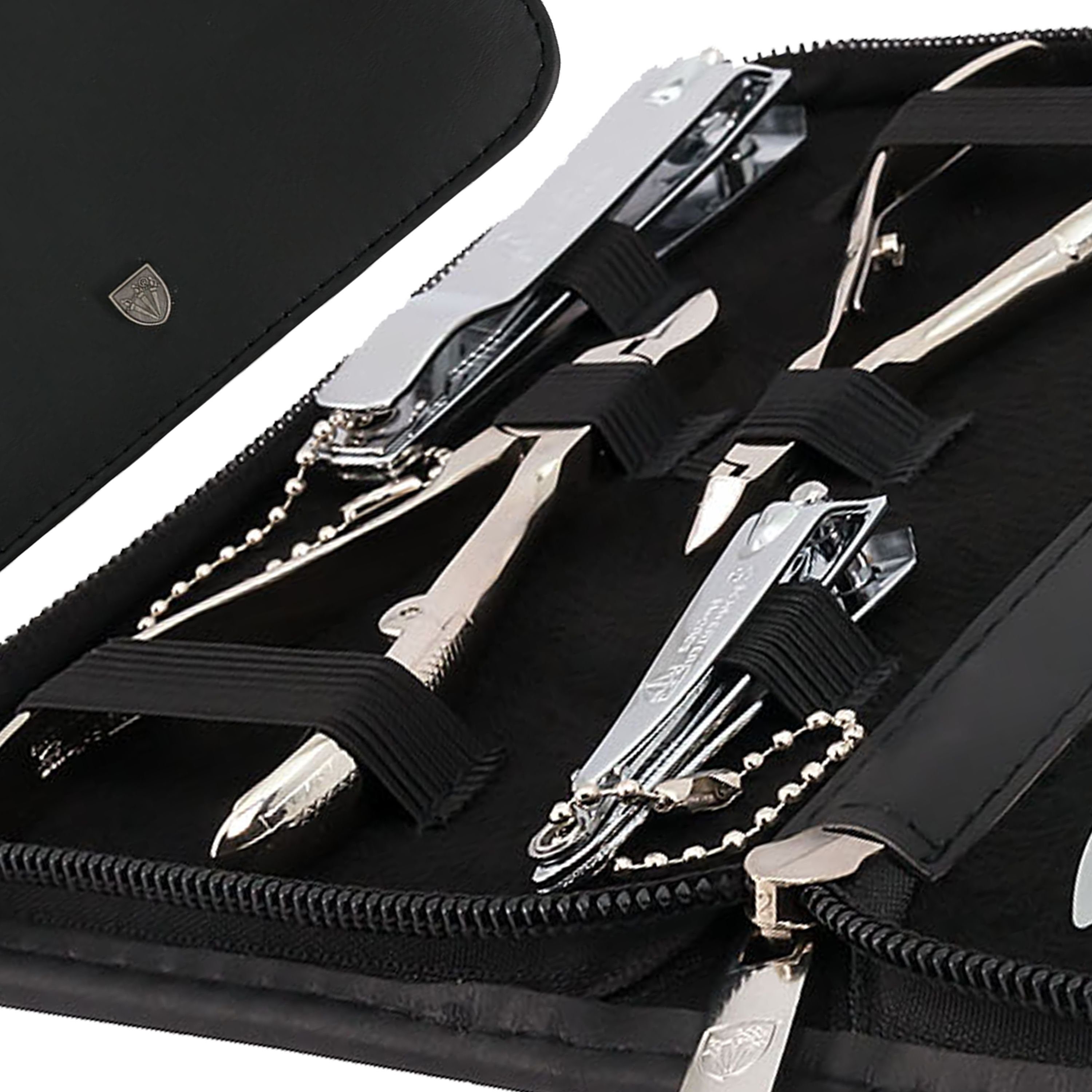 3 SCHWERTER Maniküre-Etui, New York 11-teilig ALL-IN-ONE mit Glas- und Saphirnagelfeile