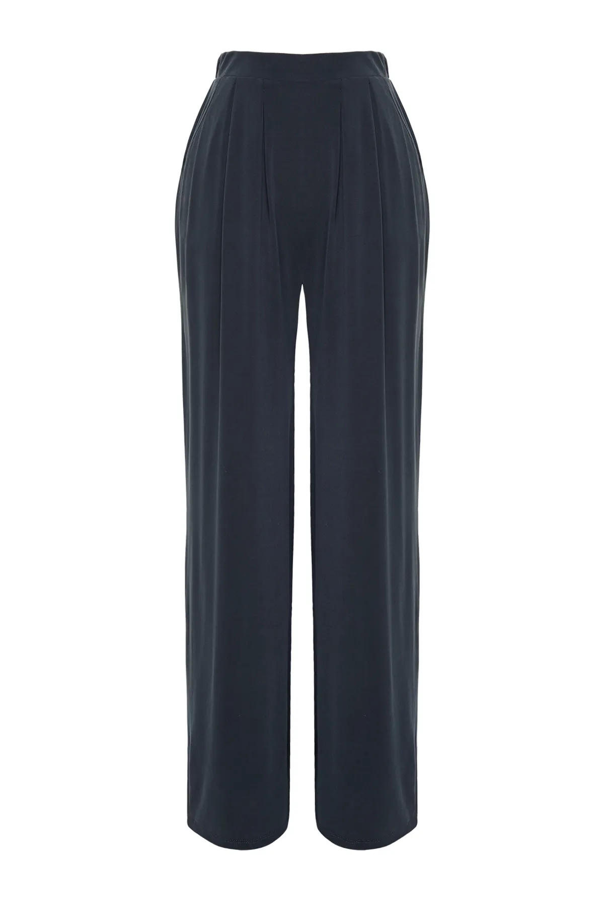 Trendyol Collection  Anthrazitfarbene Premium-Modalhose mit weicher Textur und weitem Beinausschnitt TWOSS24PL00071