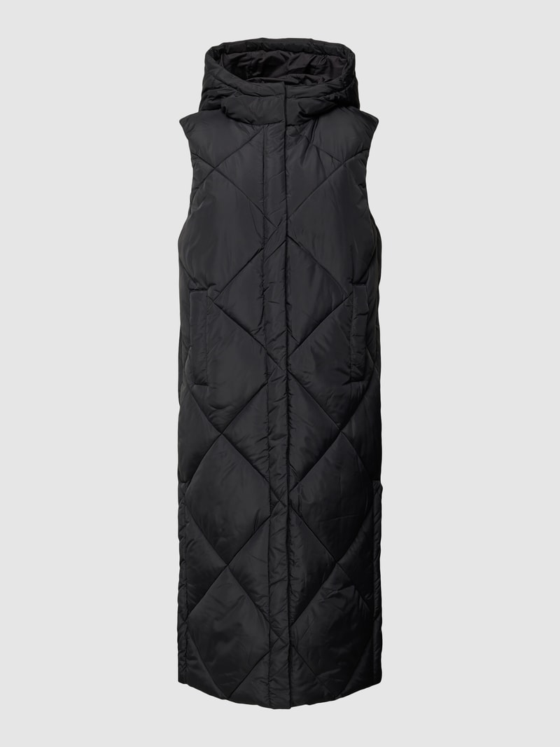 Longweste mit Kapuze Modell 'Puffa' in schwarz