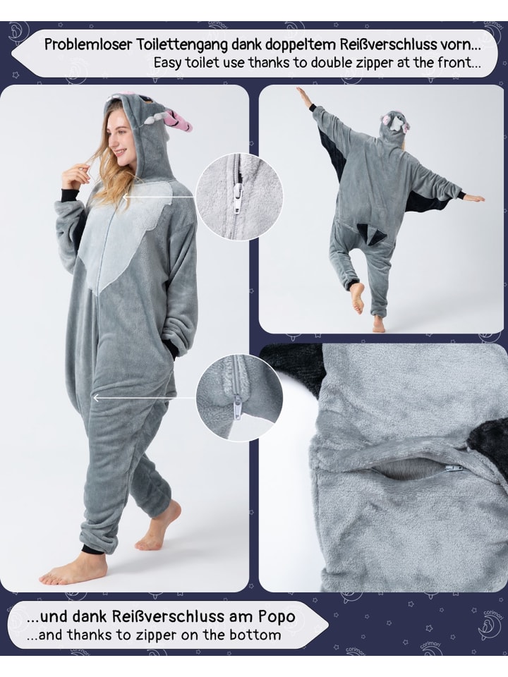 Corimori Fledermaus Kostüm Fasching in Anthrazit günstig kaufen
