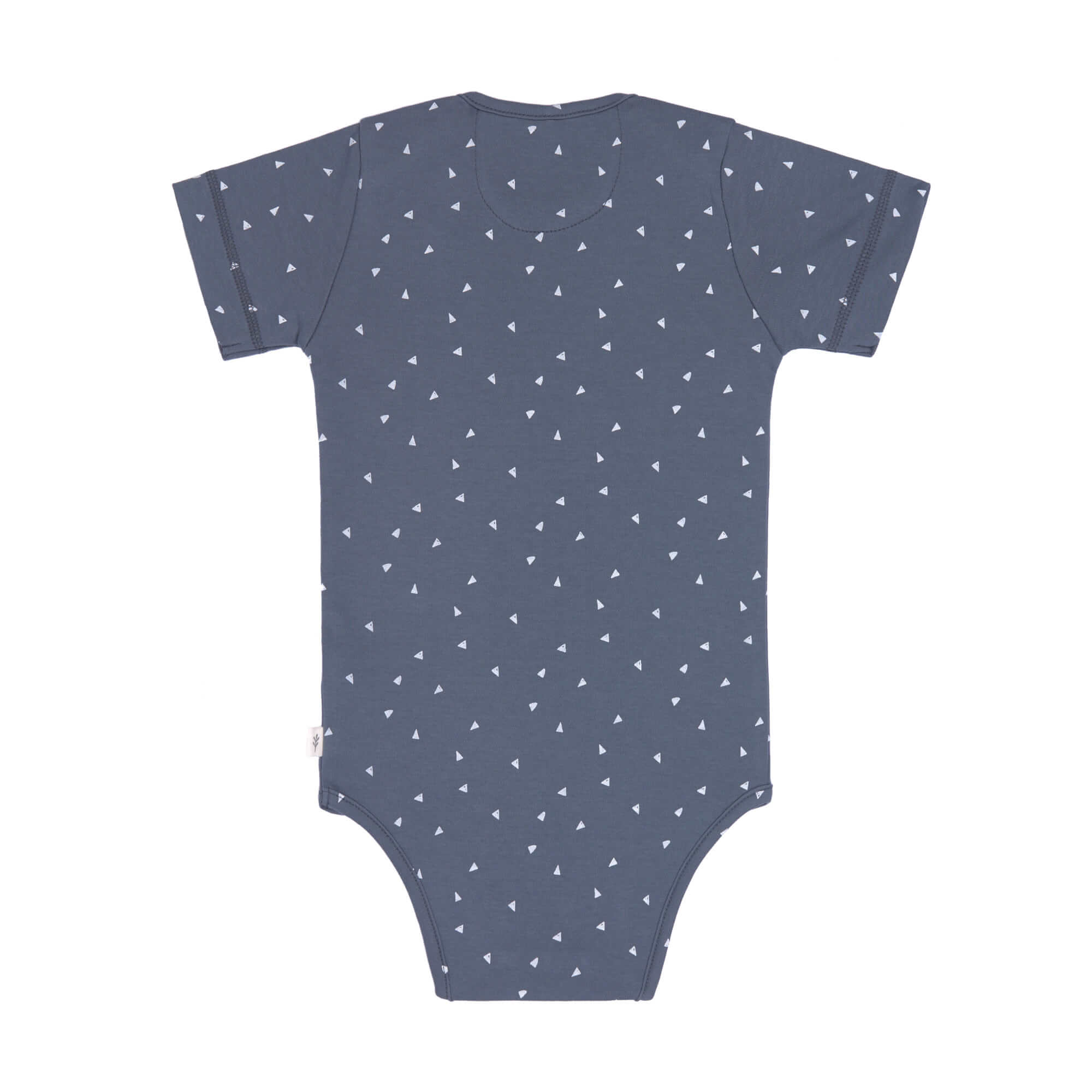 Baby Body kurzarm - Bio Baumwolle, Dreiecke, Blau