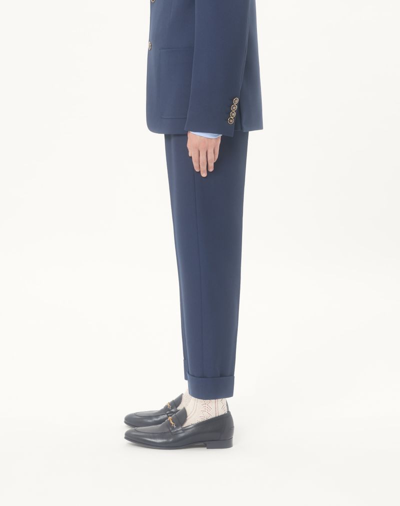 Wollen gabardinebroek met omslagen
