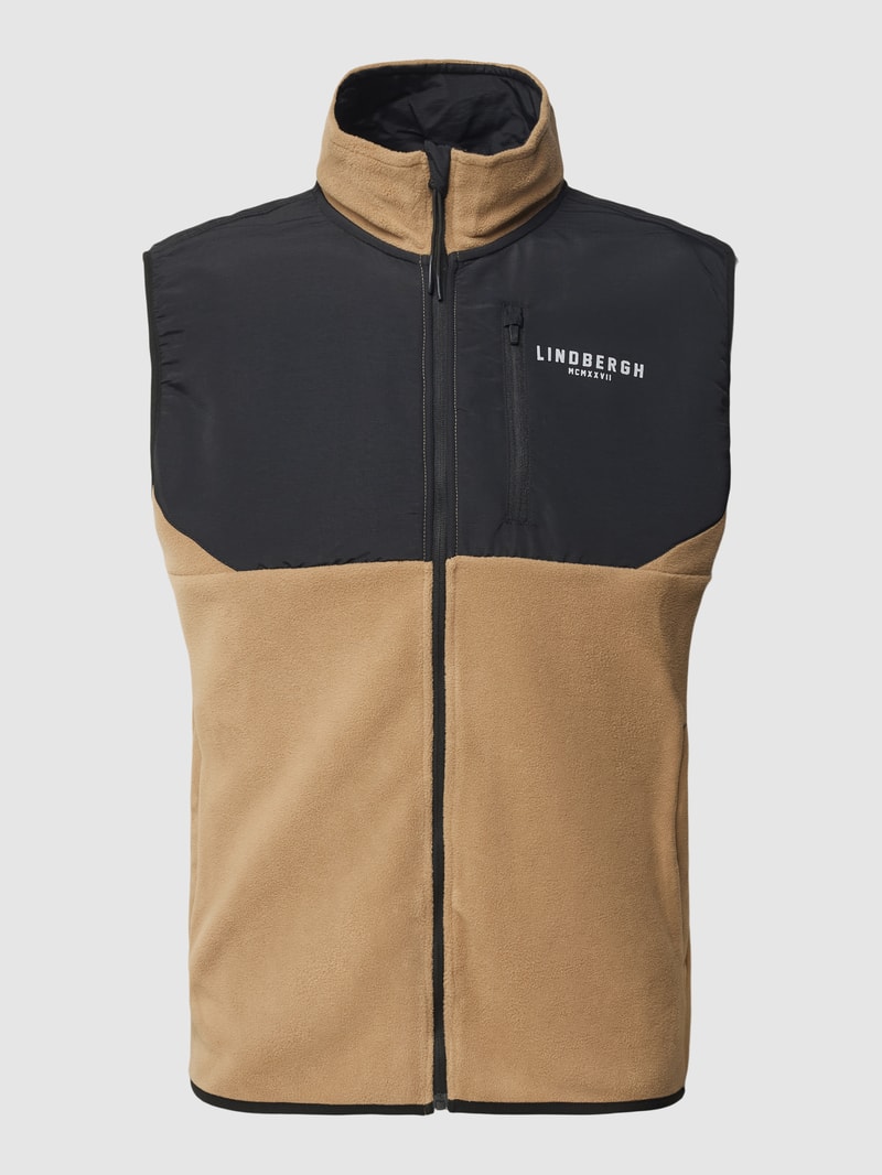 Weste in Two-Tone-Machart in beige