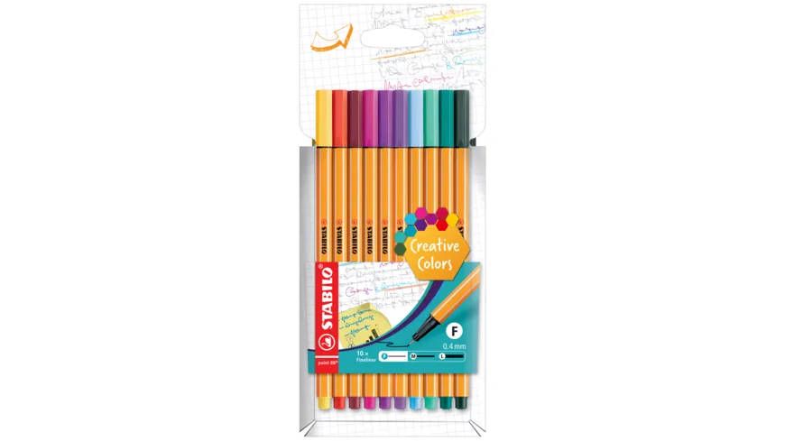 STABILO® Fineliner - STABILO point 88 - 10er Pack - Sonderfarben sortiert