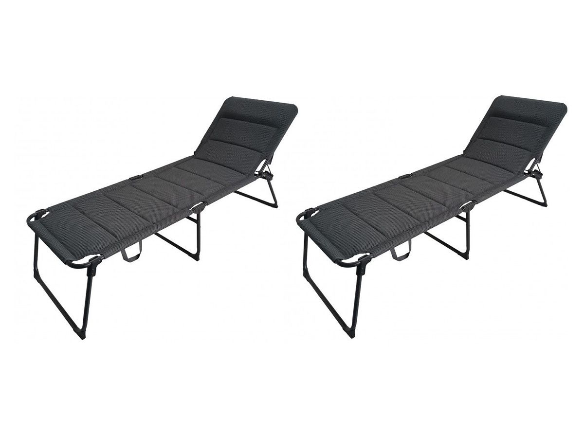 ViaMondo Premium Grande Cinzo Set von 2 Liegestühlen