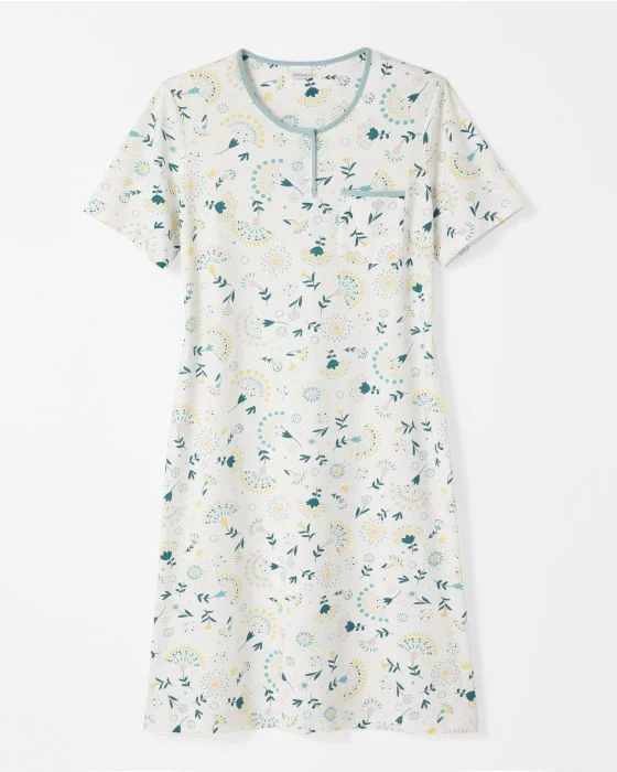 Chemise de nuit maille jersey coton peigné