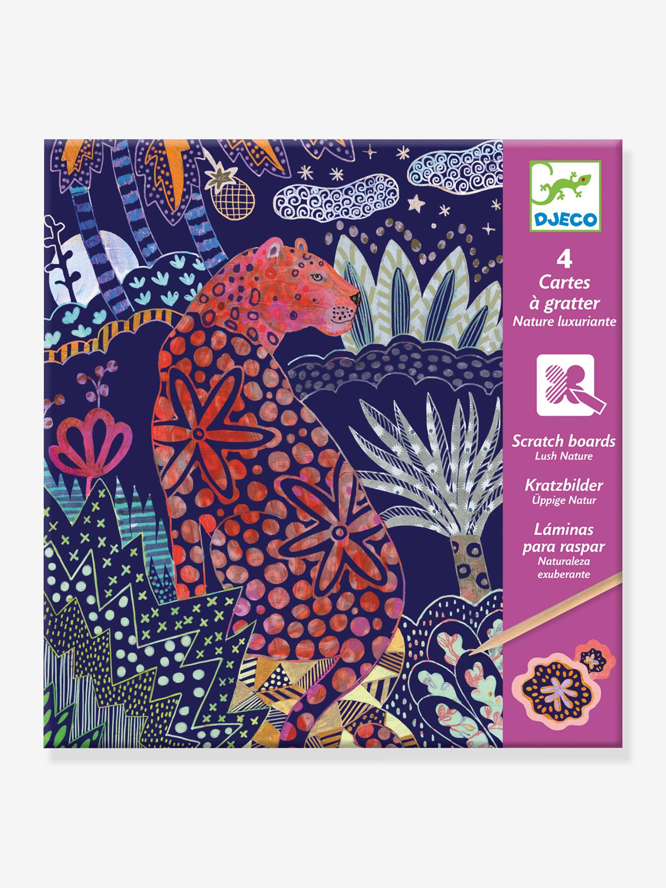 Cartes à gratter Nature luxuriante DJECO violet