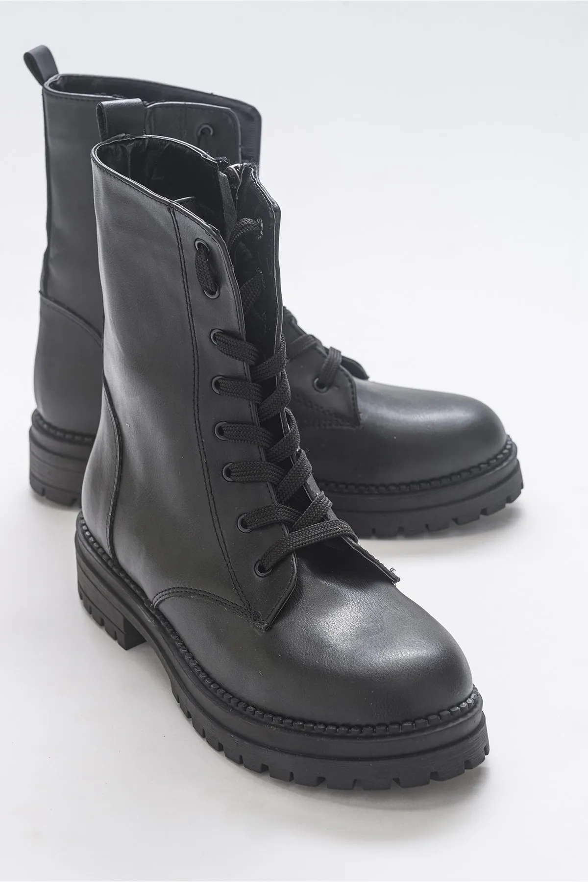 LuviShoes  Singa Black Skin Damenstiefel