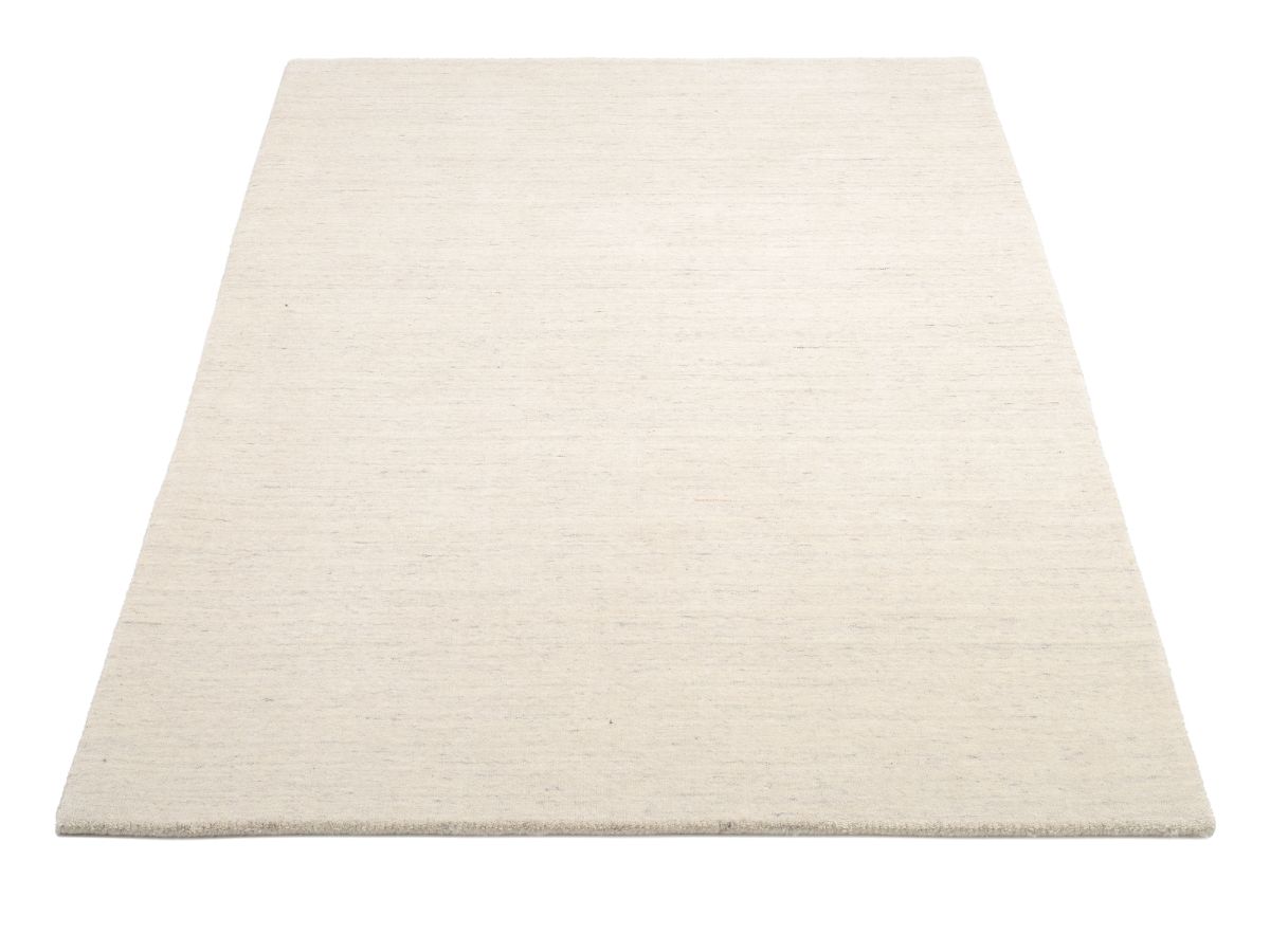 Handloom aus Indien Sadhana Hellgrau-Natur 170 x 240 cm
