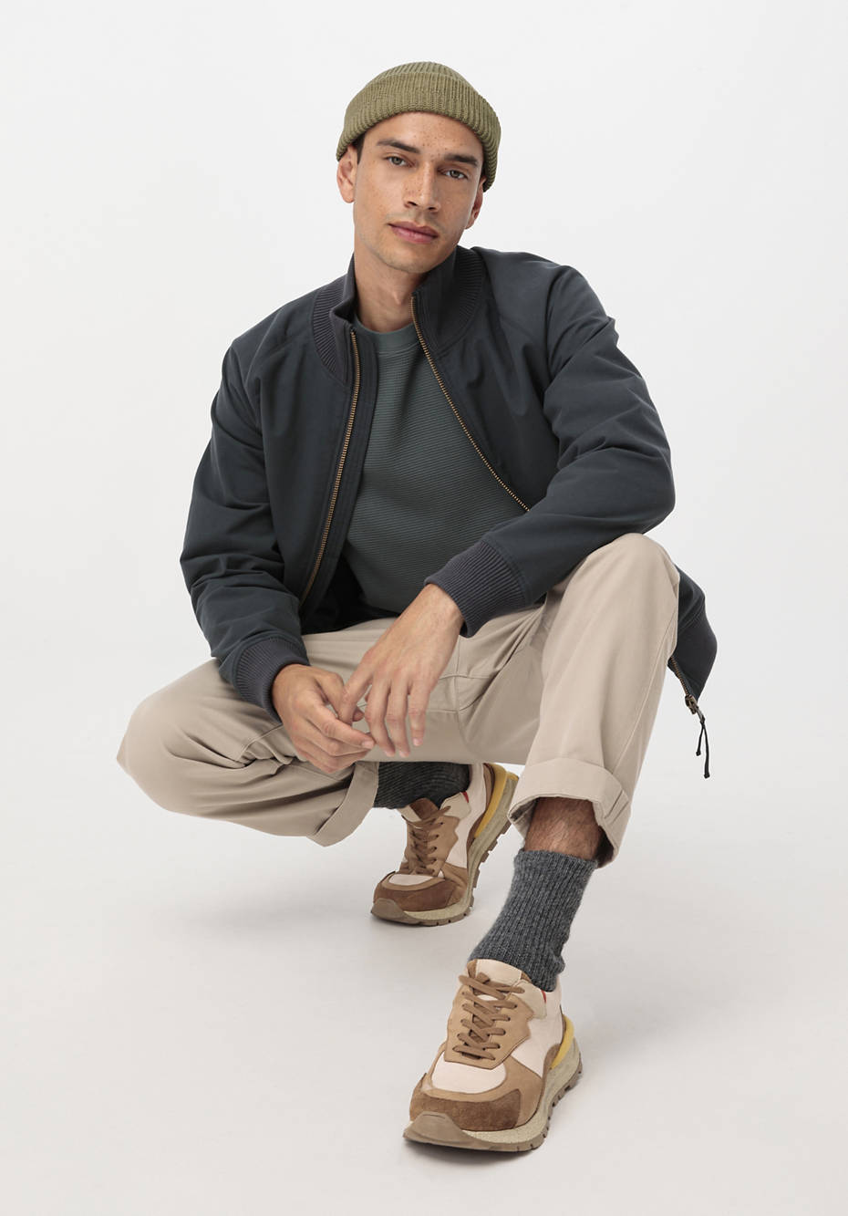 Waffelpiqué-Pullover Regular aus reiner Bio-Baumwolle
