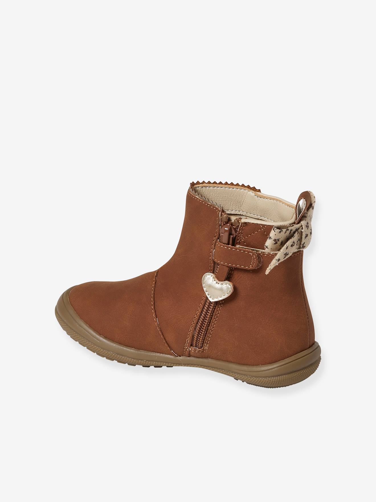 Boots zippées fille collection maternelle marron