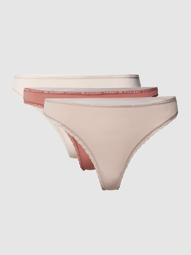 String im 3er-Pack mit Logo-Bund in rosé