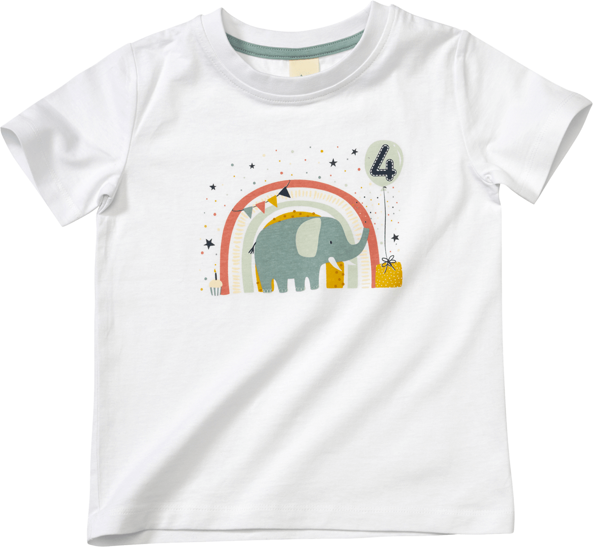 Geburtstags T-Shirt 4 Jahre, weiß, Gr. 110, 1 St