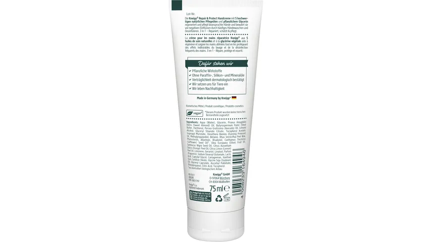 Kneipp Repair & Protect Handcreme 3 in 1 Pflege 75 ml